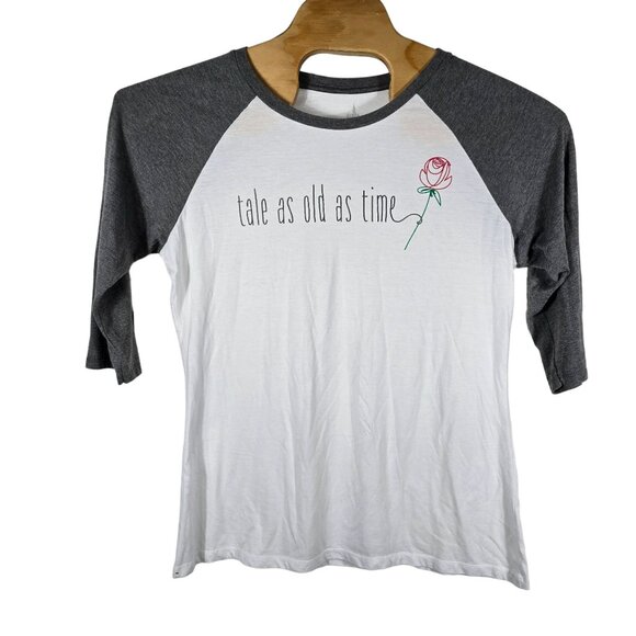 Disney Parks Beauty and the Beast Baseball Style‎ Shirt XL Women's 3/4 Sleeves - Picture 2 of 8